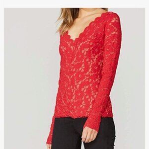 Bailey 44 Love Sensation Red Lace Top L